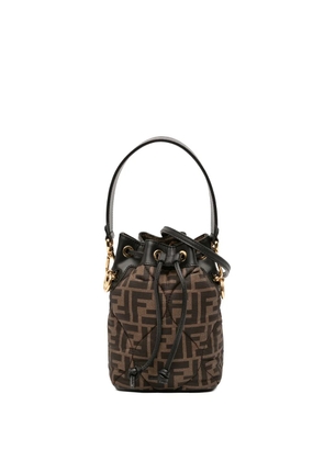 Fendi Pre-Owned 2010-2025 Mini Quilted Silk FF 1974 Mon Tresor Bucket Bag satchel - Brown
