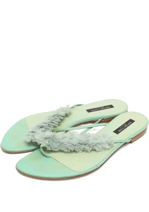 Sergio Rossi Vintage ruffled-appliqué sandals - Green