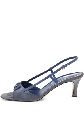 Ferragamo Pre-Owned 65mm leather slingback sandals - Blue