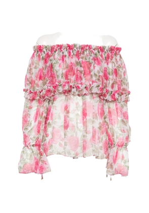 Chloé floral-print ruffled blouse - Pink