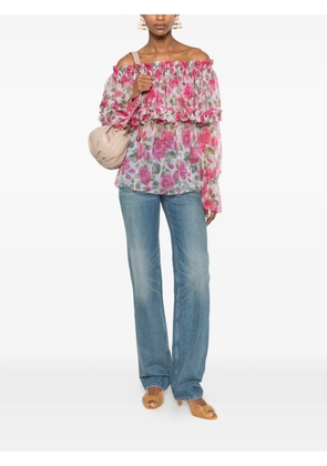 Chloé floral-print ruffled blouse - Pink