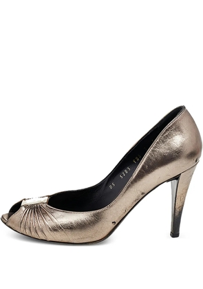Ferragamo Pre-Owned 90mm metallic-leather pumps