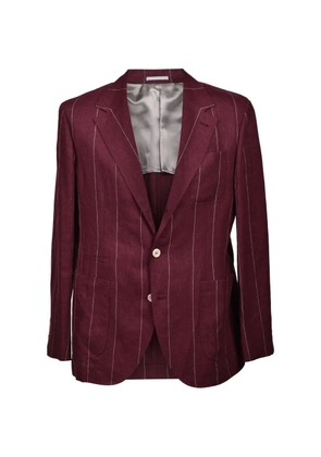 Brunello Cucinelli pinstripe-pattern blazer - Red