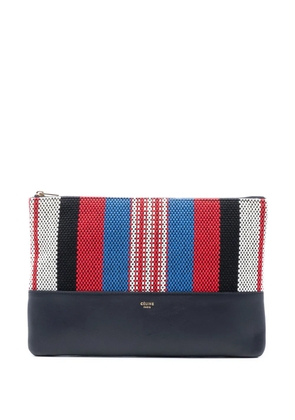 Celine Pre-Owned 2015 Canvas Striped Solo Pouch clutch bag - Black