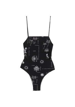 Osklen graphic-print cross-back swimsuit - Black