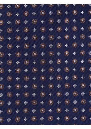 Kiton floral-print silk tie - Blue