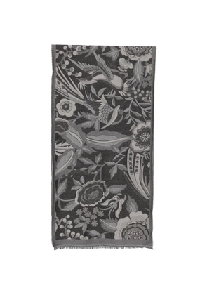 Missoni floral-jacquard fringed scarf - Black