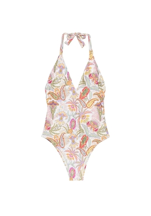 Água de Coco paisley-print swimsuit - Neutrals