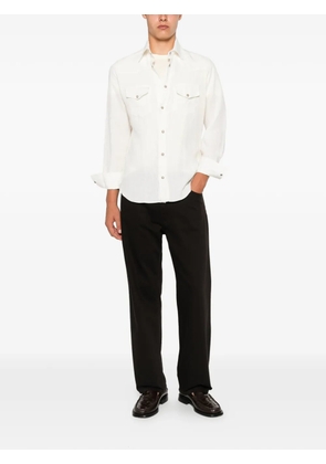 Eleventy western-style flap-pocket shirt - White