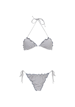 MC2 Saint Barth striped ruffled bikini - Blue