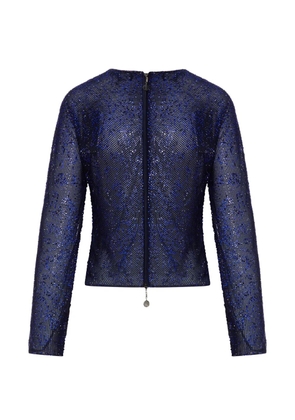 Giorgio Armani crystal-embellished top - Blue