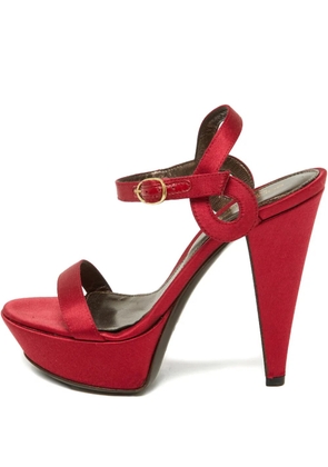Sergio Rossi Vintage 120mm platform buckled sandals - Red