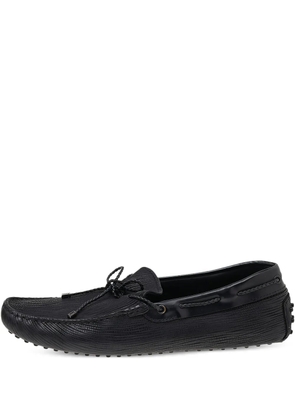 Tod's Vintage pre-owned textured lace-up boat shoes - Black