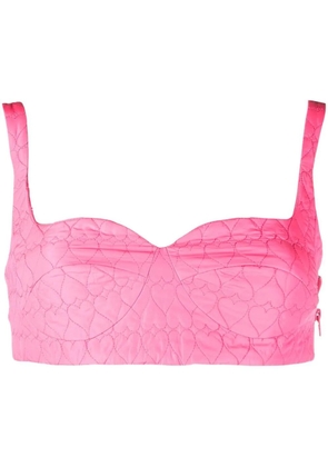 Marco Rambaldi heart-print bralette top - Pink