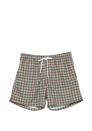 Alley Docks 963 geometric-print drawstring swim shorts - Green