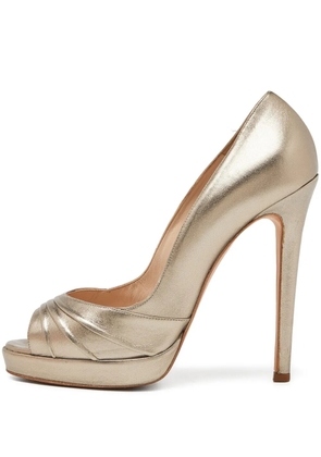 Oscar de la Renta Pre-Owned 140mm leather pumps - Gold