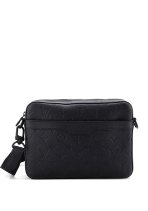 Louis Vuitton Pre-Owned Trio Messenger Bag Monogram Shadow Leather crossbody bag - Black
