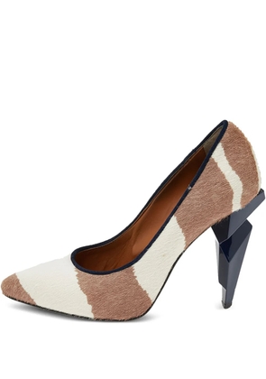 Fendi Pre-Owned 105mm geometric heel pumps - Neutrals