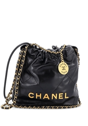 CHANEL Pre-Owned 22 Chain Hobo Quilted Calfskin Mini crossbody bag - Black