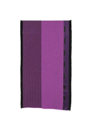 Missoni chevron-knit logo-print scarf - Purple