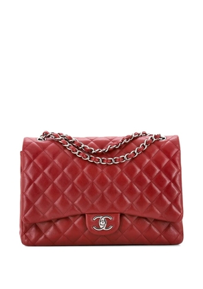 CHANEL Pre-Owned Classic Double Flap Bag Quilted Caviar Maxi shoulder bag - Red