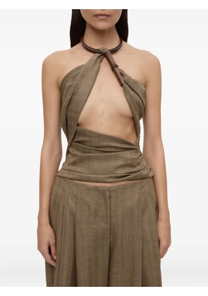 Christopher Esber Chime herringbone halter top - Brown