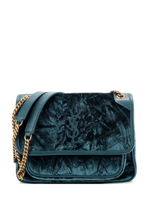 Saint Laurent Pre-Owned Niki Chain Flap Bag Matelasse Chevron Velvet Baby shoulder bag - Green