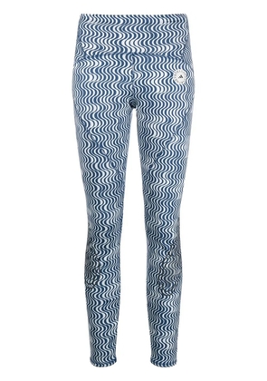 adidas by Stella McCartney TruePace abstract-print running leggings - Blue