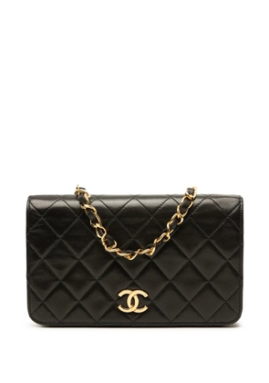 CHANEL Pre-Owned 1991-1994 CC Quilted Lambskin Full Flap Wallet on Chain crossbody bag - Black