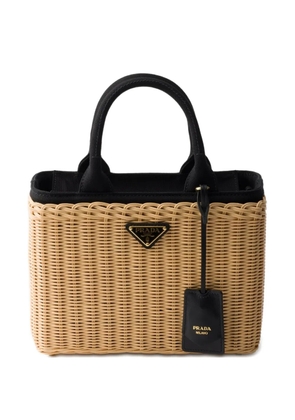 Prada medium wicker cnvas tote bag - Neutrals