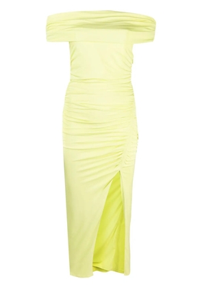 Self-Portrait off-shoulder draped midi dress - Green