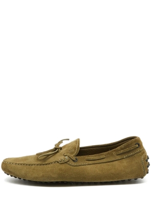 Tod's Vintage suede lace-up boat shoes - Green