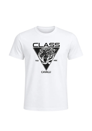 Cavalli Class tiger-head graphic-print T-shirt - White
