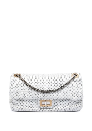 CHANEL Pre-Owned 2008-2009 Perforated Calfskin Reissue 2.55 Drill Flap shoulder bag - White