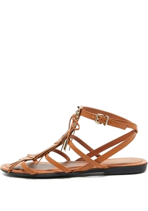 Tod's Vintage pre-owned fringed sandals - Brown