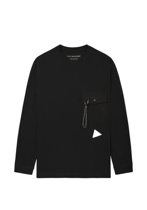 and Wander pocket long-sleeve T-shirt - Black