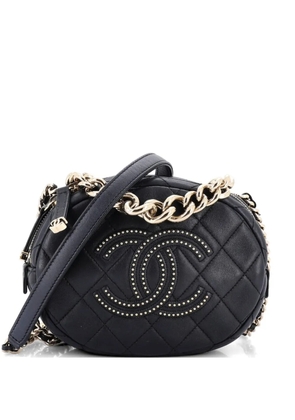CHANEL Pre-Owned Studded CC Round Camera Case Quilted Lambskin Small crossbody bag - Black