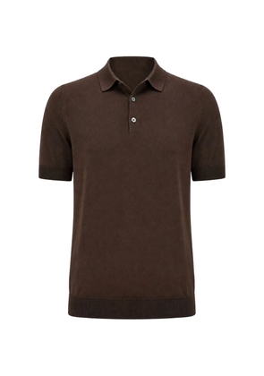 Filippo De Laurentiis short-sleeve knitted polo shirt - Brown