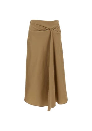 Max Mara Mxmpaggi knot-detail column midi skirt - Brown