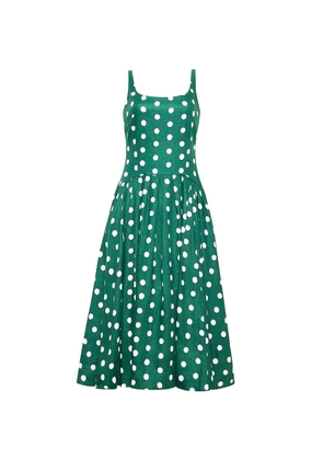Cara Cara Regio polka-dot midi dress - Green