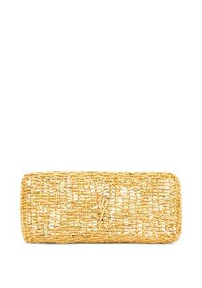 Saint Laurent monogram woven-effect clutch bag - Yellow