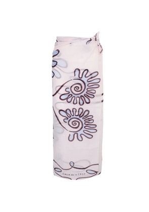 Cala de la Cruz abstract-print sarong skirt - Neutrals