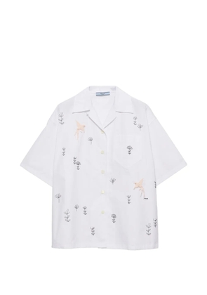 Prada embroidered poplin shirt - White