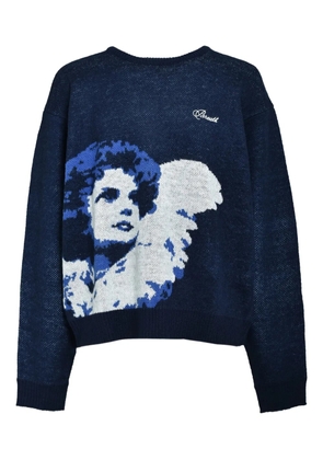 BREATH logo-embroidered sweater - Blue