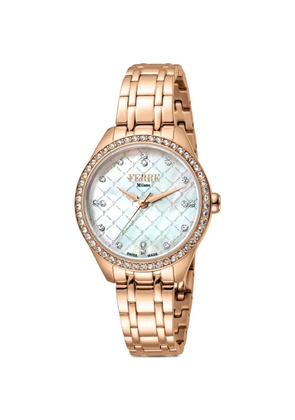 FERRE Milano Classic crystal bezel 32mm watch - White