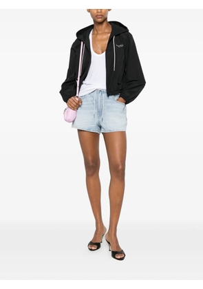 Alexander Wang marathon crystal-drawstring shorts - Blue