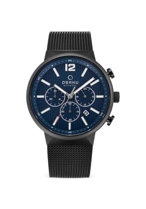 OBAKU Classic mesh-strap 42mm watch - Blue