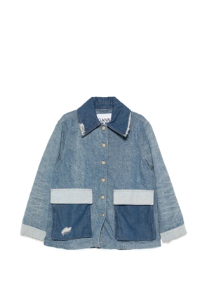 GANNI buttoned distressed jacket - Blue