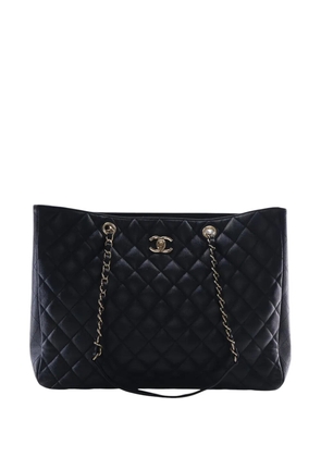 CHANEL Pre-Owned 2018-2019 Large Quilted Caviar Shopping tote bag - Black