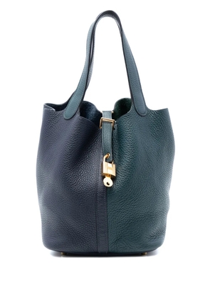 Hermès Pre-Owned 2020 Bicolor Clemence Picotin Lock 22 handbag - Green